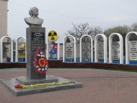 Monument to the fellow countryman-fireman V.Ignatenko